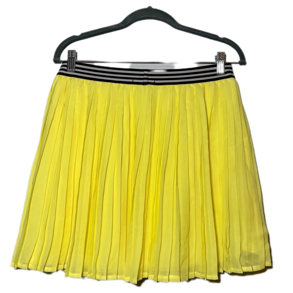 $$SOLD$$ Material Girl Sheer Pleated Women’s Yellow Skirt size Large